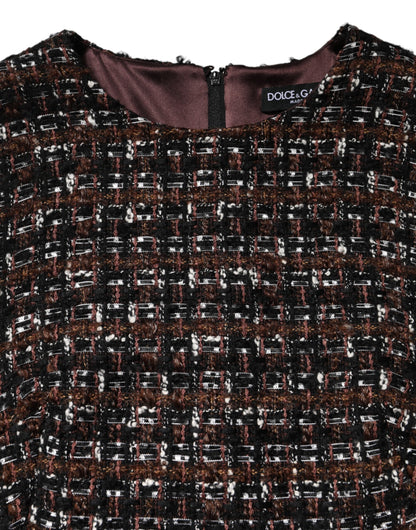 Dolce & Gabbana Multicolor Ärmelloses Mini-Tweed-Kleid in A-Linie