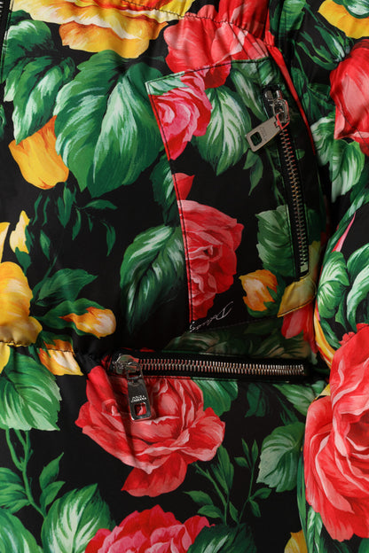 Dolce & Gabbana Multicolor Floral Pufferjacke mit Kapuze