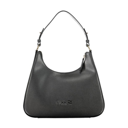 La Martina Schwarzes Leder Frauen Handtasche