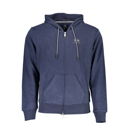 La Martina Blauer Baumwollpullover mit Kapuze für Männer