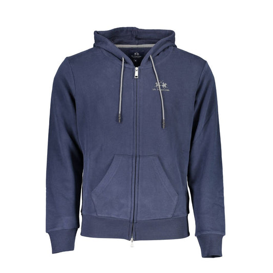 La Martina Blauer Baumwollpullover mit Kapuze für Männer
