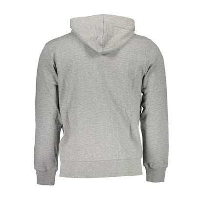 La Martina Grauer Baumwollpullover für Männer mit Kapuze