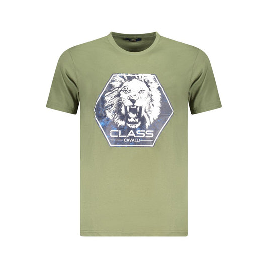 Cavalli Class Grünes Baumwolle Männer T-Shirt