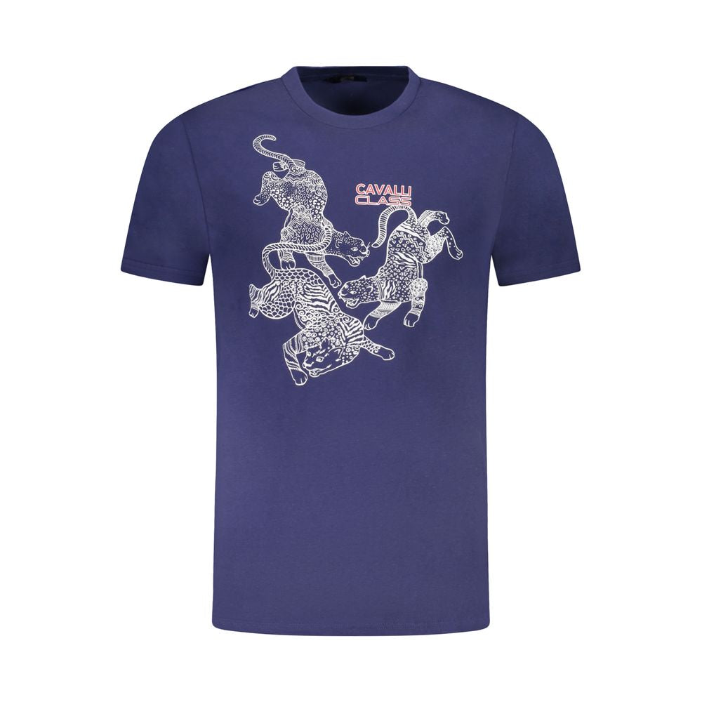 Cavalli Class Blau Baumwolle Männer T-Shirt