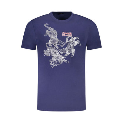 Cavalli Class Blau Baumwolle Männer T-Shirt