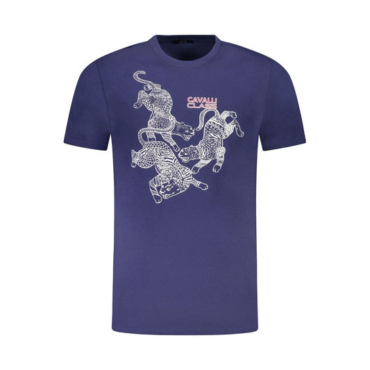 Cavalli Class Blau Baumwolle Männer T-Shirt