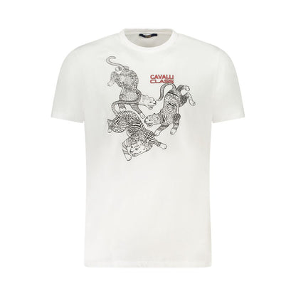 Cavalli Class Weißes Baumwolle Männer T-Shirt