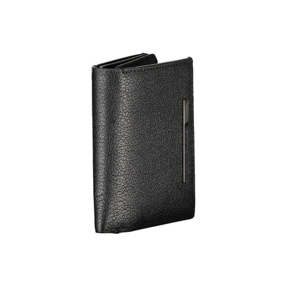 Calvin Klein Elegantes Portemonnaie aus schwarzem Leder mit Münzfach