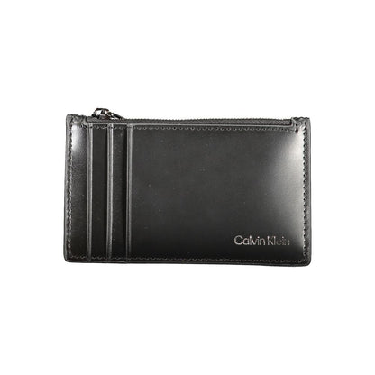 Calvin Klein Schwarzes Leder Portemonnaie