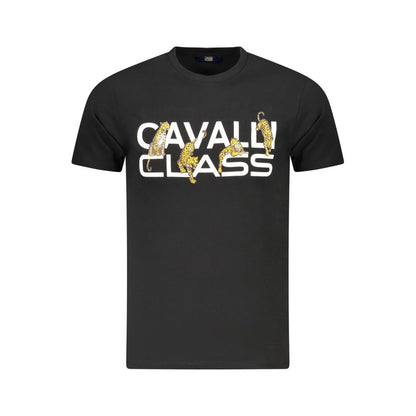 Cavalli Class Schwarzes Baumwolle Männer T-Shirt