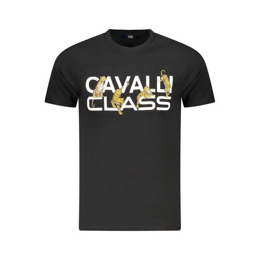 Cavalli Class Schwarzes Baumwolle Männer T-Shirt