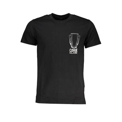 Cavalli Class Schwarzes T-Shirt aus Baumwolle