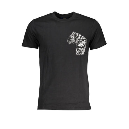 Cavalli Class Schwarzes T-Shirt aus Baumwolle