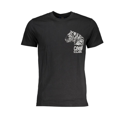 Cavalli Class Schwarzes T-Shirt aus Baumwolle