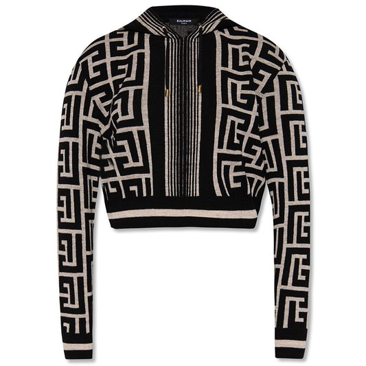 Balmain Schwarzer Pullover aus Merinowolle