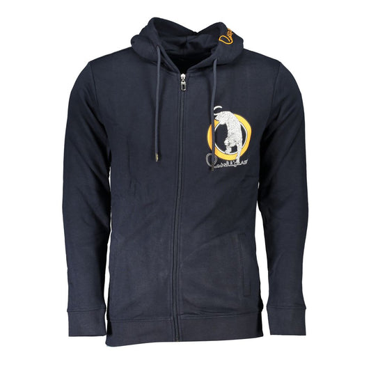 Cavalli Class Blauer Baumwoll-Pullover für Männer Hoodie