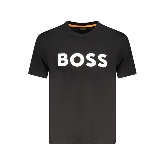 Hugo Boss Schwarzes Baumwolle Männer T-Shirt