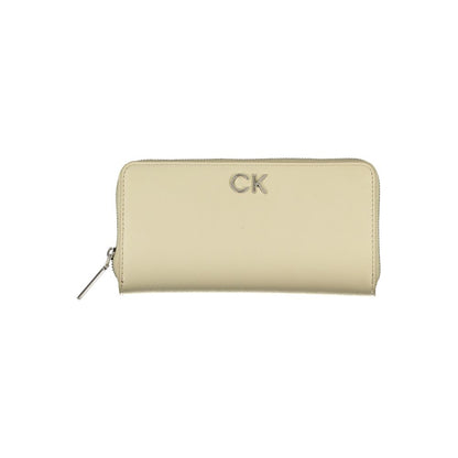 Calvin Klein Elegantes beigefarbenes Portemonnaie mit Reißverschluss und RFID-Blockierung