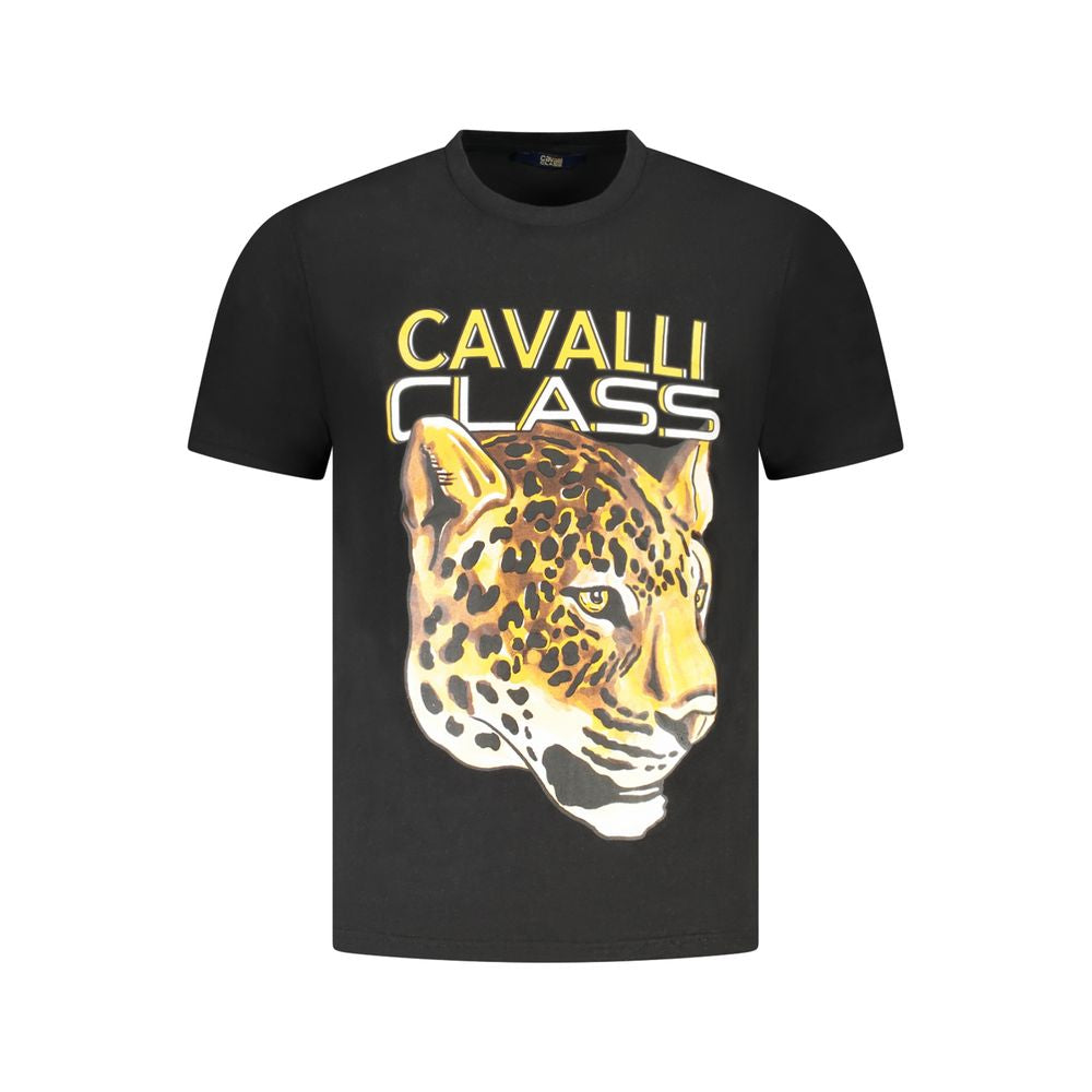 Cavalli Class Schwarzes Baumwolle Männer T-Shirt