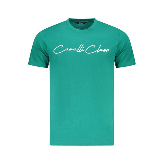 Cavalli Class Grünes Baumwolle Männer T-Shirt