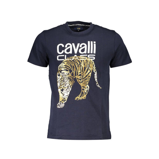 Cavalli Class Blau Baumwolle Männer T-Shirt
