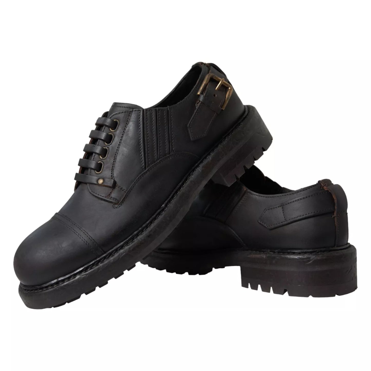 Dolce & Gabbana Braune Leder Schnürschuhe Derby Dress