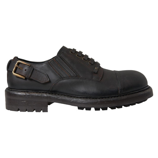 Dolce & Gabbana Braune Leder Schnürschuhe Derby Dress