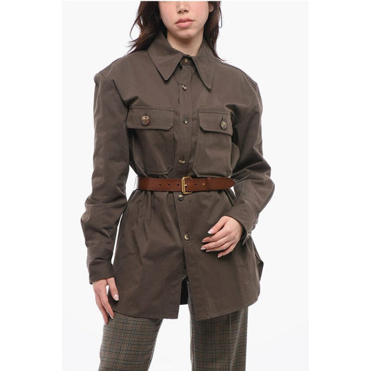 Saint Laurent SAHARIENNE Überhemd mit Ledergürtel