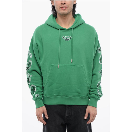 Off-White BANDANA Hoodie aus gebürsteter Baumwolle mit Stickerei