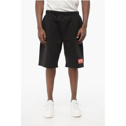 Kenzo Shorts aus gebürsteter Baumwolle mit Logoaufnäher