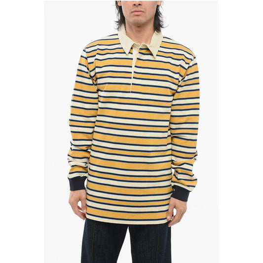 Gucci Langärmeliges Baumwoll-Polo mit Balanced Stripe-Motiv
