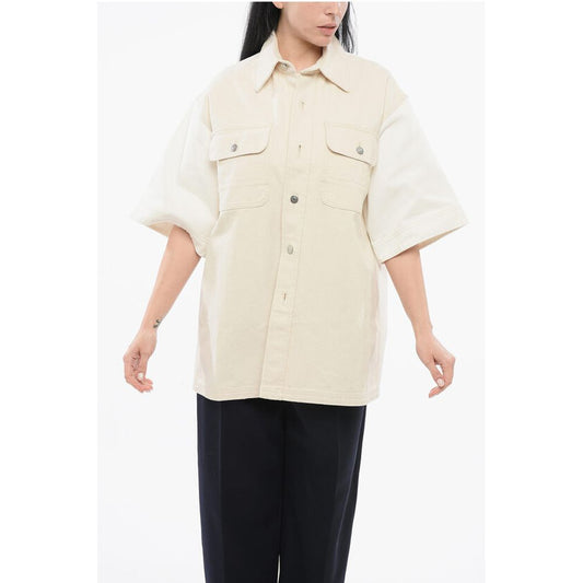 Stella McCartney Denim-Overshirt mit kontrastierenden Ärmeln
