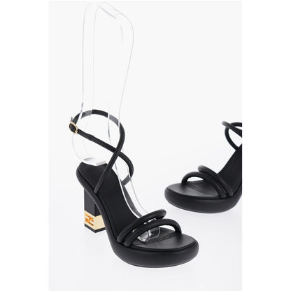 Fendi Leder-Sandalen mit Logo-Absatz 10cm