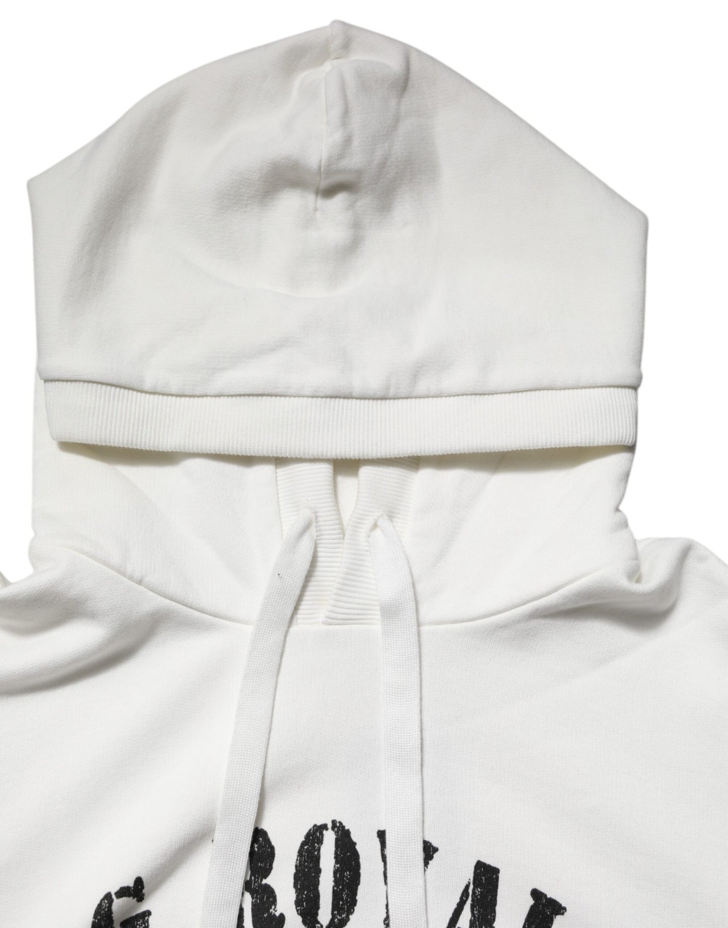 Dolce & Gabbana Weißer Kapuzenpullover aus Baumwolle DG ROYAL Print