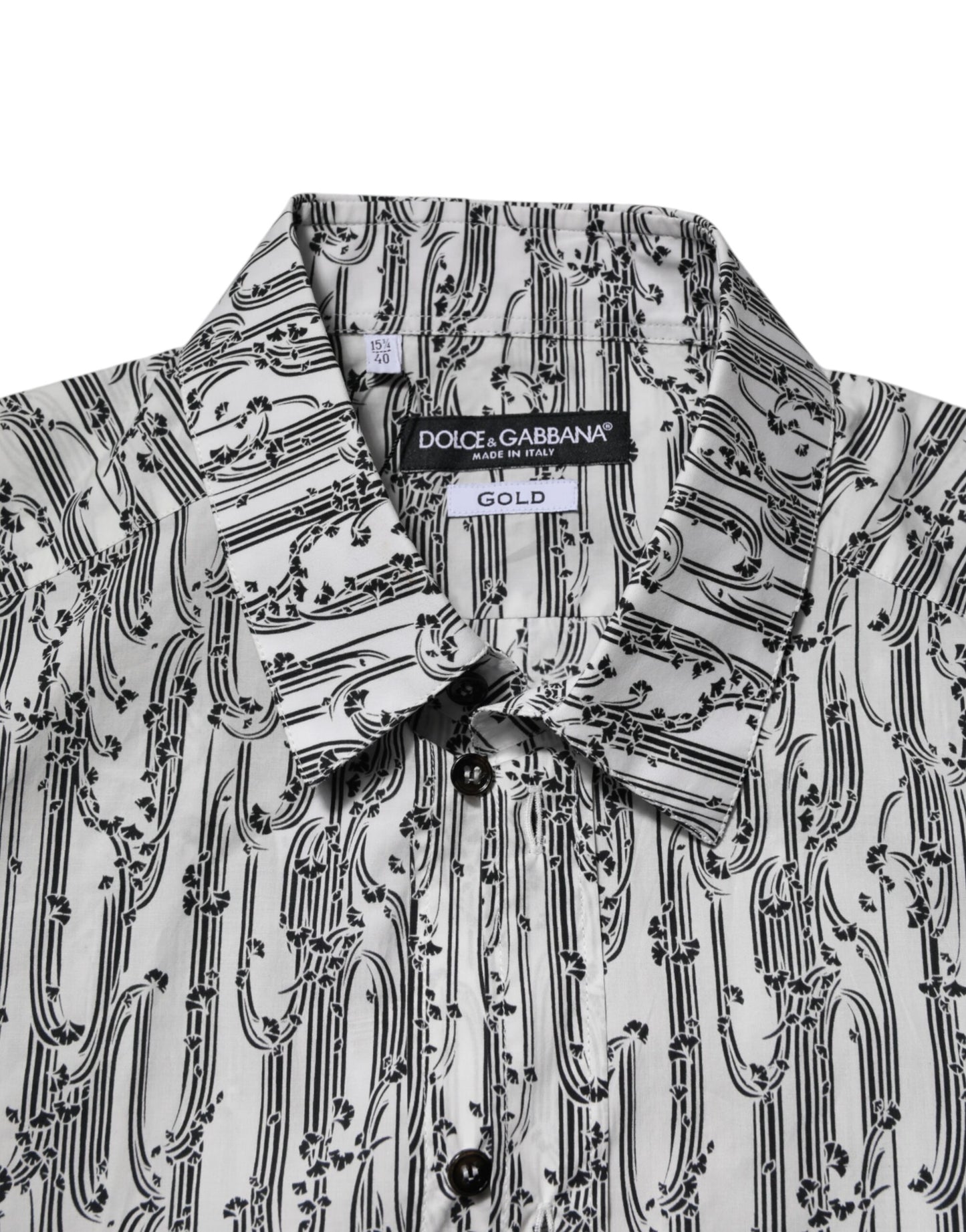 Dolce & Gabbana Weißes Hemd mit Blumendruck und lässigen langen Ärmeln