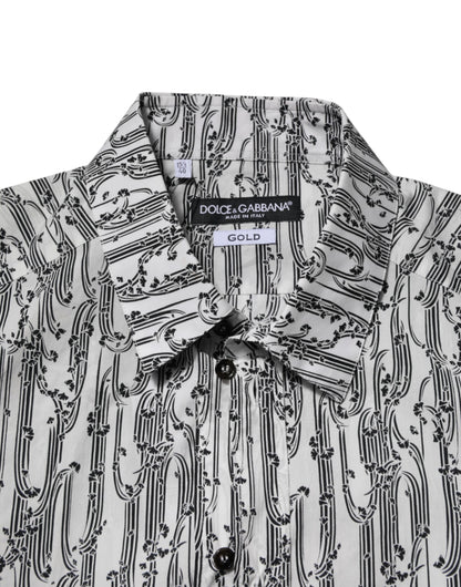 Dolce & Gabbana Weißes Hemd mit Blumendruck und lässigen langen Ärmeln
