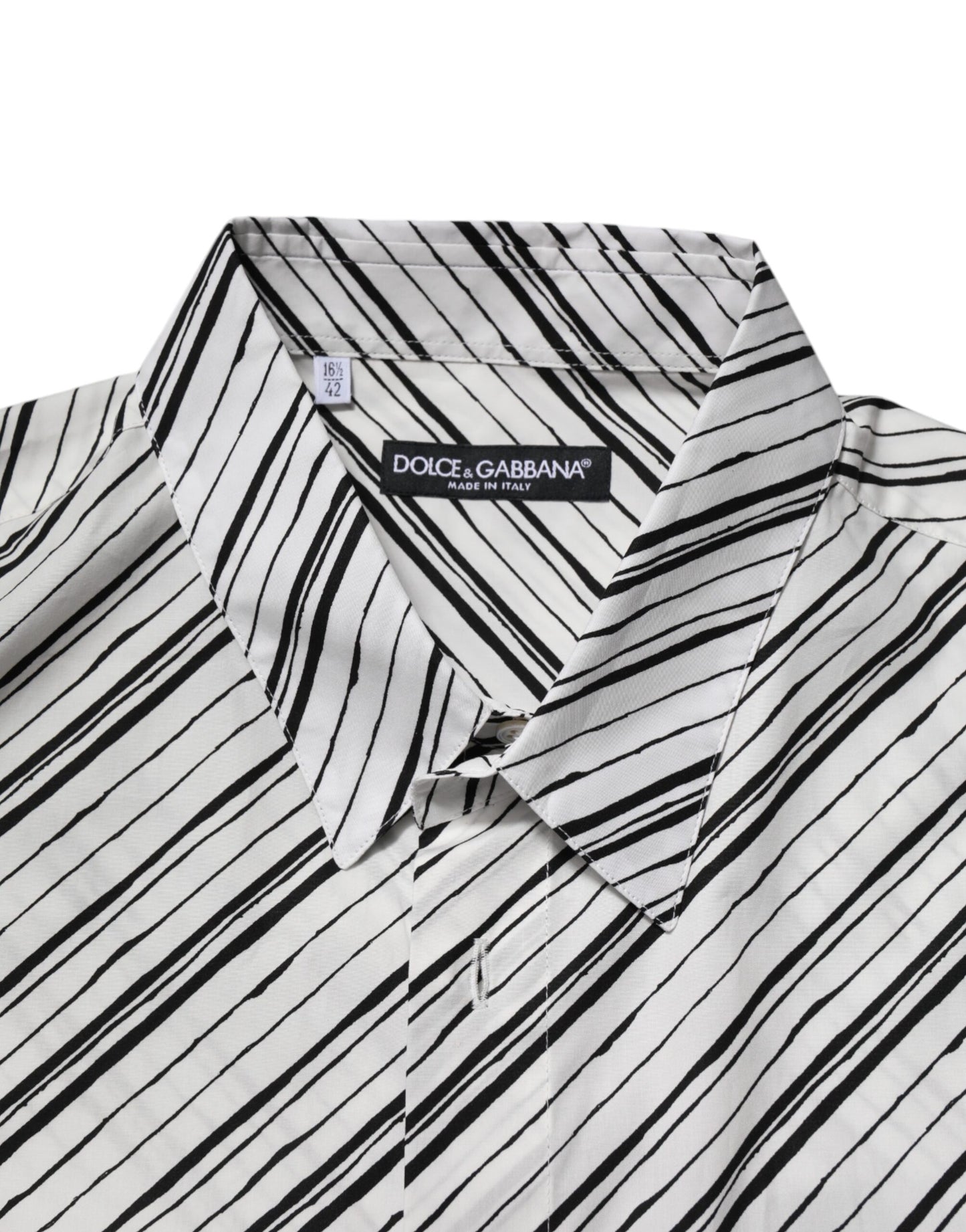 Dolce & Gabbana Weiß gestreiftes Langarmhemd für Männer Formales Hemd