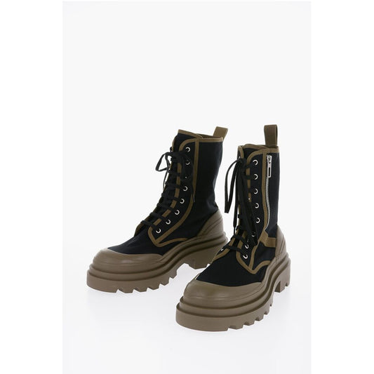 Bottega Veneta Schnürstiefel aus Canvas mit kontrastierendem Detail