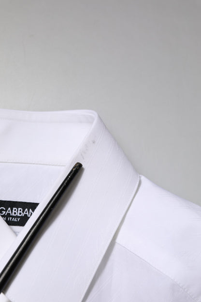 Dolce & Gabbana Weißes Baumwollhemd MARTINI mit langen Ärmeln