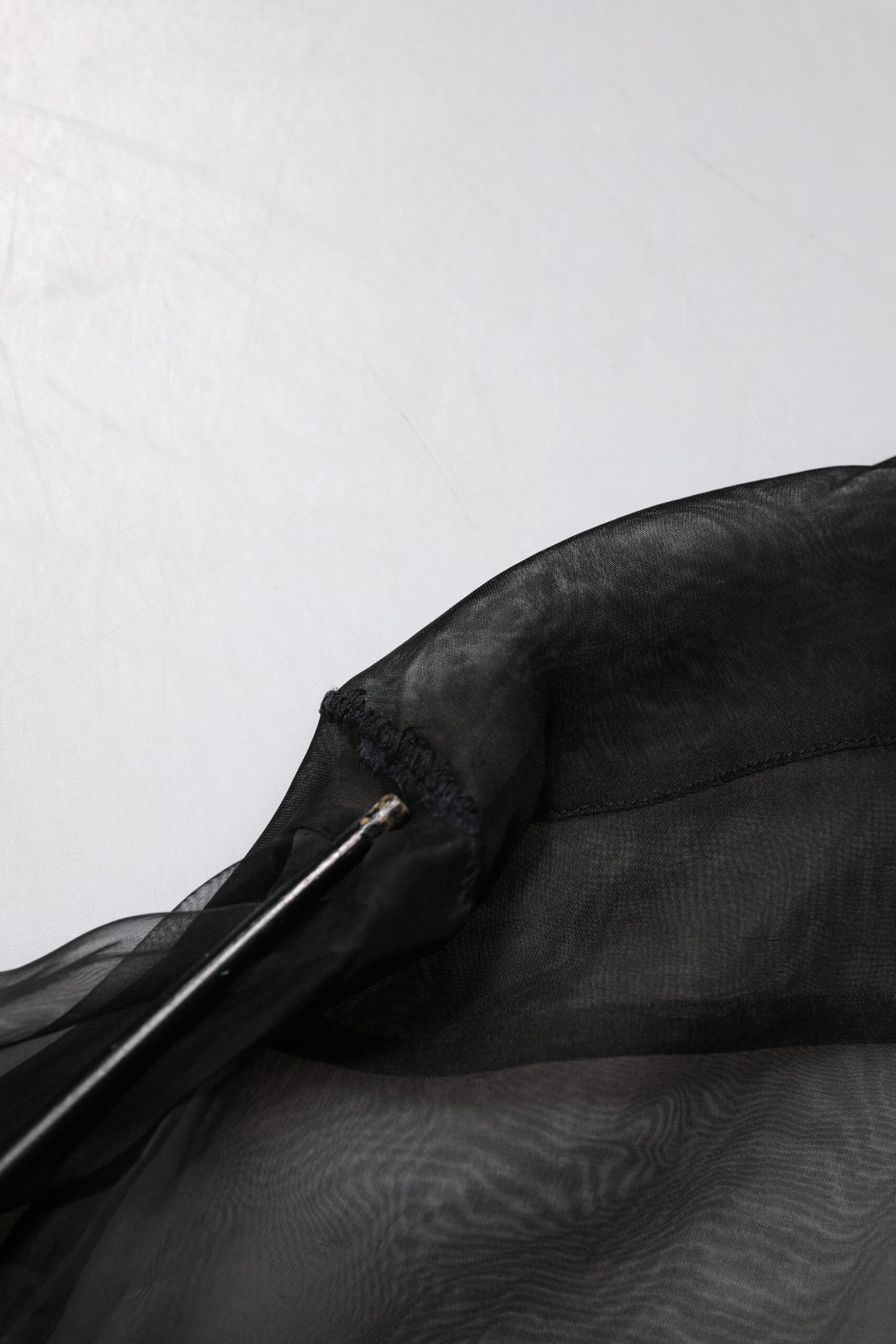 Dolce & Gabbana Schwarzes Seidenspitzenhemd mit langen Ärmeln