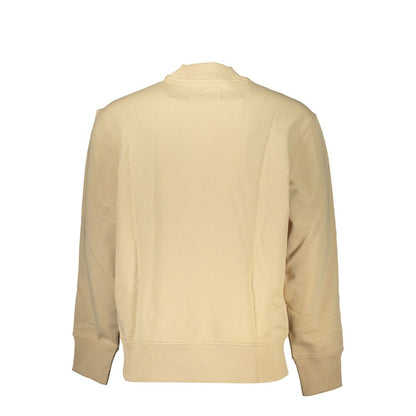Calvin Klein Beigefarbenes Logo-Sweatshirt mit Rundhalsausschnitt