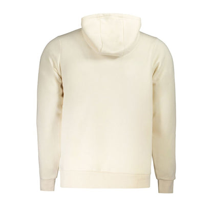 Norway 1963 Weißer Baumwollpullover für Männer mit Kapuze und Taschen