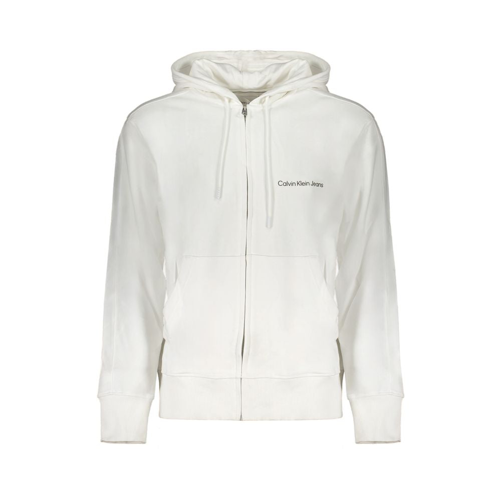Calvin Klein Weißer Baumwollpullover mit Kapuze für Männer