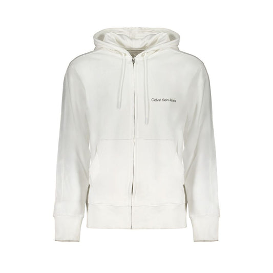 Calvin Klein Weißer Baumwollpullover mit Kapuze für Männer
