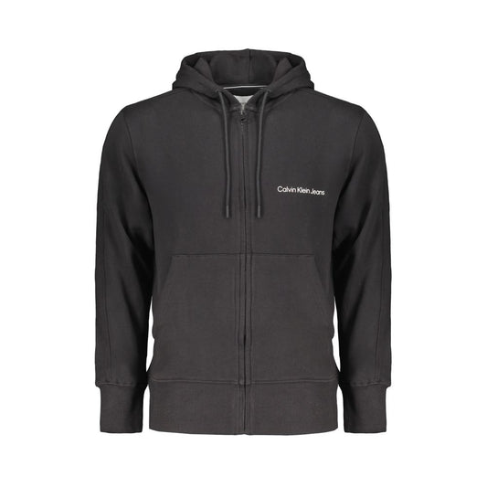 Calvin Klein Schwarzer Baumwollpullover für Männer mit Kapuze und zentralen Taschen