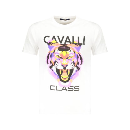 Cavalli Class Weißes Baumwolle Männer T-Shirt