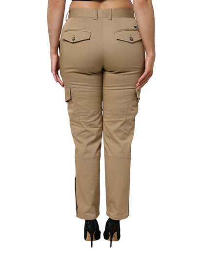 Dolce & Gabbana Braune Baumwoll-Cargo-Tapered-Hose