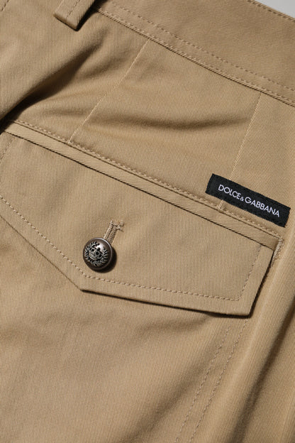 Dolce & Gabbana Braune Baumwoll-Cargo-Tapered-Hose