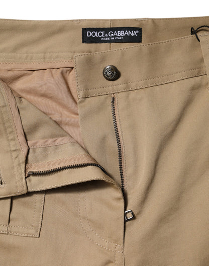 Dolce & Gabbana Braune Baumwoll-Cargo-Tapered-Hose