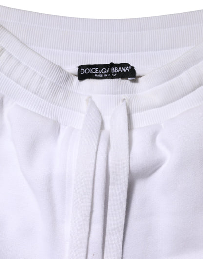 Dolce & Gabbana Weiße Baumwoll-Stretch-Jogger-Sweatpants Hose